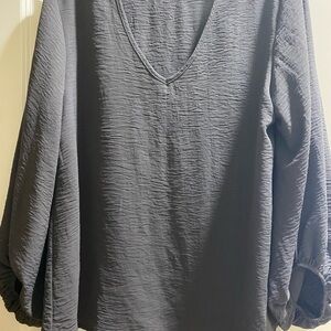 JODIFL Charcoal V-Neck Blouse